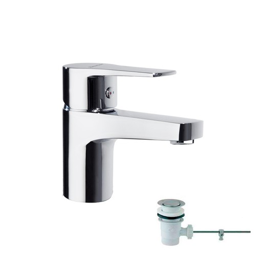 Monomando de lavabo con apertura en frío Titanium con válvula automática ABS de 1 1/4