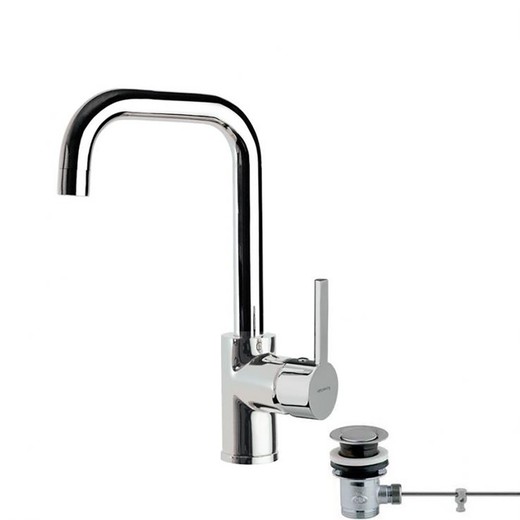 Monomando de lavabo caño orientable Drako , cromado, con válvula automática de 1 1/4