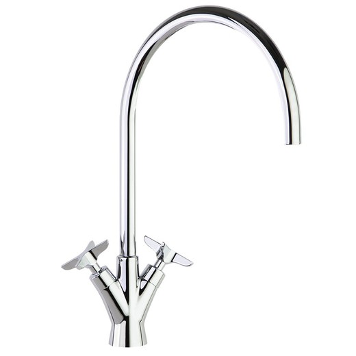 bimando de cocina con caño giratorio 220mm, cromo, modelo Adagio