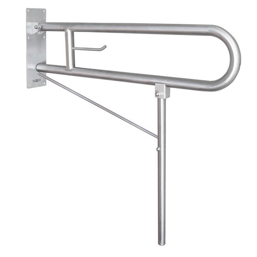 Barra abatible INOX 80 cm apoyo suelo satinado