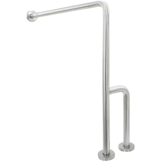 Barra fija INOX tres anclajes pared suelo DER