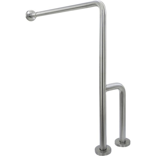 Barra fija INOX tres anclajes pared suelo DER