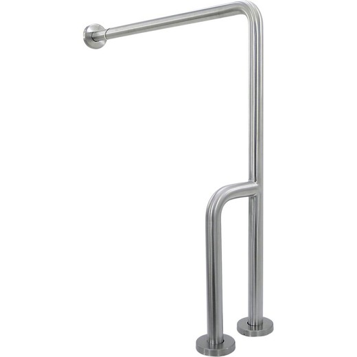 Barra fija INOX tres anclajes pared suelo IZQ