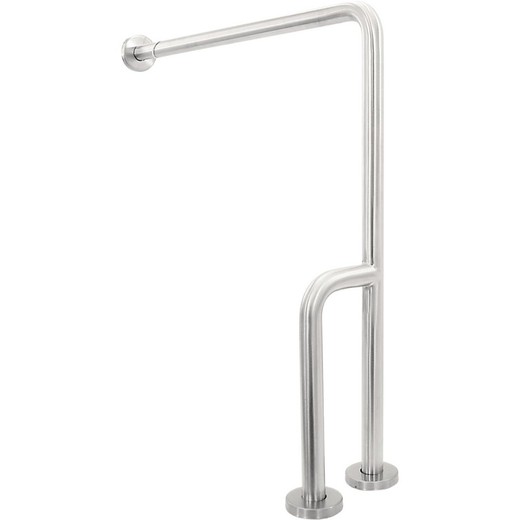 Barra fija INOX tres anclajes pared suelo IZQ