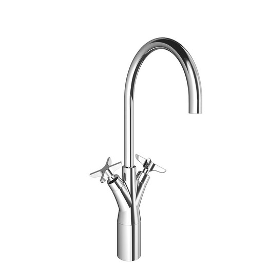 bimando de lavabo alto con caño giratorio 190mm, cromo, modelo Adagio