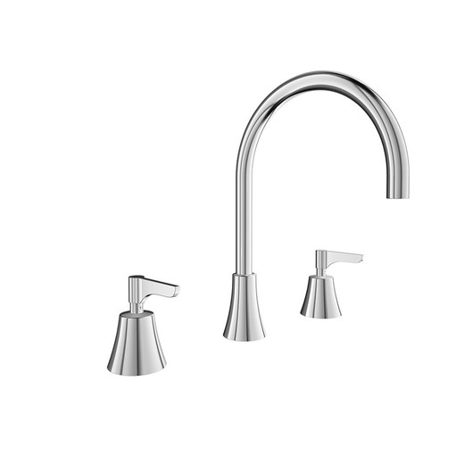 bimando de lavabo alto para repisa, cromado, modelo Adagio