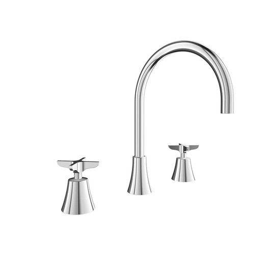 bimando de lavabo alto para repisa, cromo, modelo Adagio