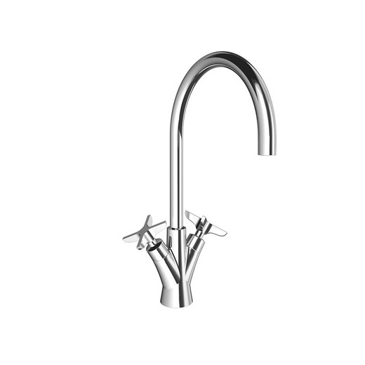 Bimando de lavabo con caño giratorio 190mm, cromo, modelo Adagio