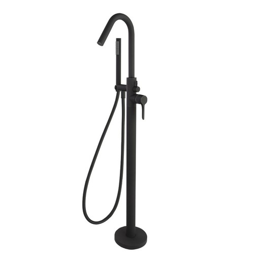 Columna monomando para bañera con equipo de ducha, negro mate, modelo Adagio