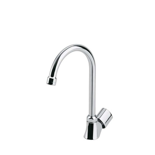 Grifo de fregadero modelo Eco, con caño alto giratorio de tubo de 1 agua caliente, cromado