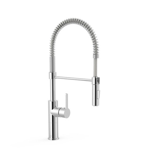 Grifo monomando con ducha extraíble con 2 tipos de chorro para cocina industrial Cocina