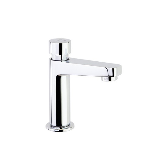 Grifo pulsador de lavabo recto, Cromado, Modelo Solestop