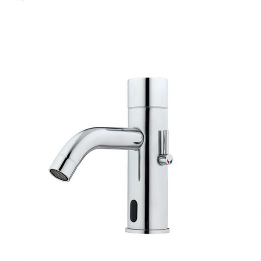 Grifo de lavabo electrónico de dos aguas fría y caliente, cromo, modelo Soltronic