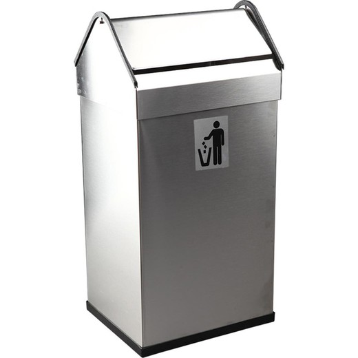 Papelera cabezal basculante inox satinada 40 L.