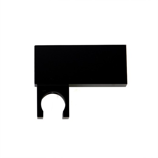 Soporte orientable de pared para ducha negro mate, cuadrado de metal