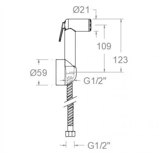 Conjunto para WC sin llave de paso