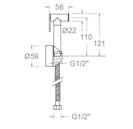 Conjunto para WC, sin llave de paso
