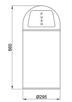 14116.2.B Papelera push 35 litros inox brillo