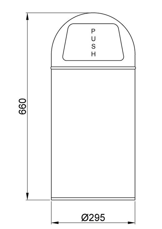 14116.2.B Papelera push 35 litros inox brillo