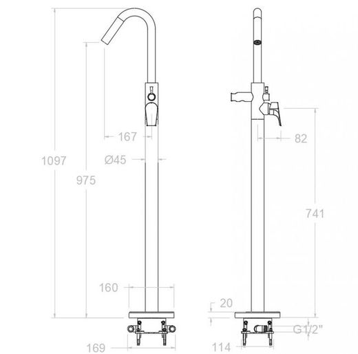 Columna de baño Urban Chic, cromado
