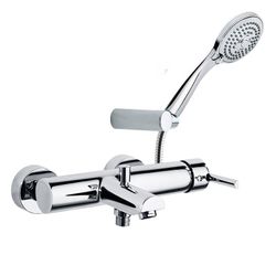 Monomando de baño-ducha Drako, cromado, con equipo de ducha
