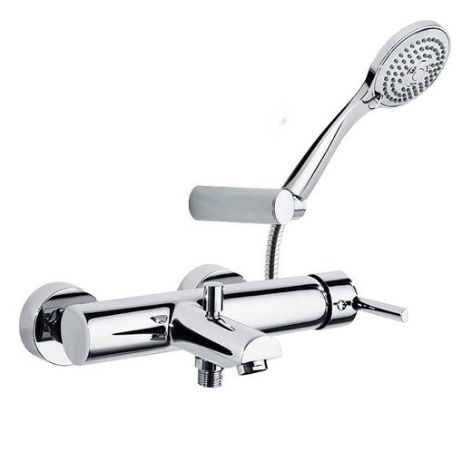 Monomando de baño-ducha Drako, cromado, con equipo de ducha