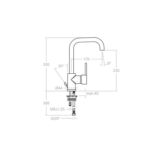 Monomando de lavabo caño orientable Drako , cromado