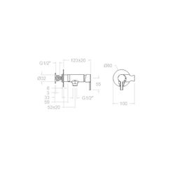 Monomando empotrado para WC Magnet, cromado