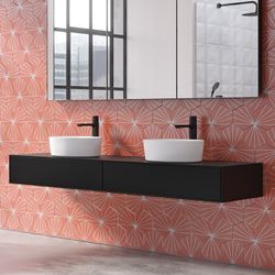 Monomando de lavabo XL Tzar, negro mate