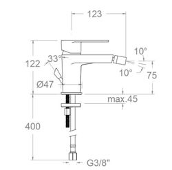 Monomando de bidé Alexia , cromado, con válvula automática ABS de 1 1/4"