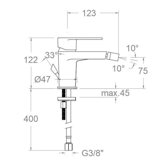 Monomando de bidé Alexia , cromado, con válvula automática ABS de 1 1/4"