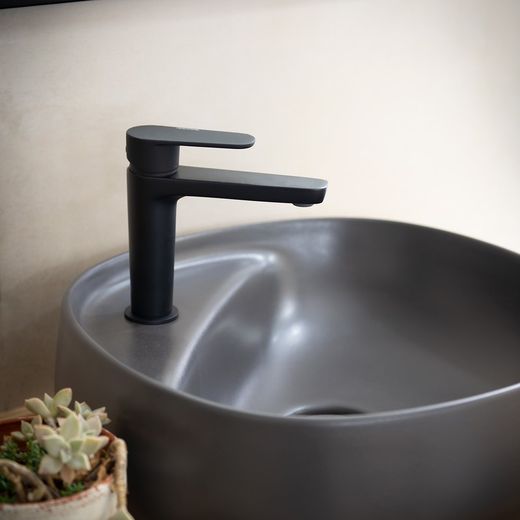 Monomando de lavabo M Alexia , negro mate