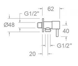 Grifo cerámico con conexión a pared de 1/2" para WC, negro mate