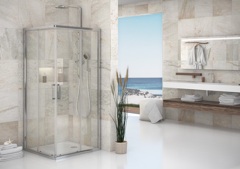 Mampara angular de ducha 2 fijos + 2 puertas correderas de 77 a 80 cm.  Velvet — Suministros online SUMICK, S.L.