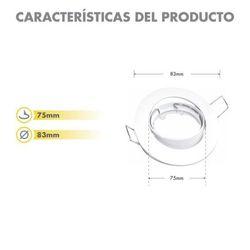 Aro redondo basculante blanco 83 mm diámetro – Silver