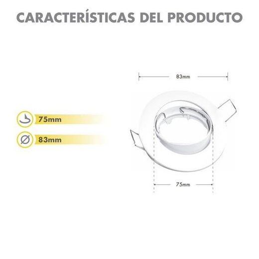 Aro redondo basculante blanco 83 mm diámetro – Silver