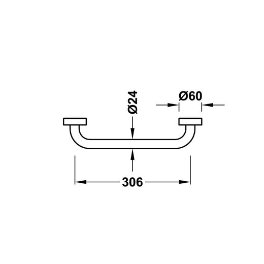 Asidero para bañera 306 mm.