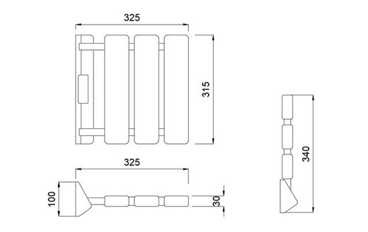 Asiento abatible en aluminio y poliamida en blanco