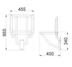 Asiento abatible INOX con tabla fenólica