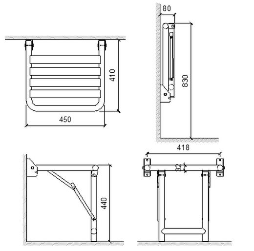 Asiento INOX apoyo suelo brillo