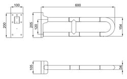Barra abatible 60 cm aluminio nylon