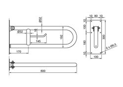 Barra abatible INOX 60 cm satinado