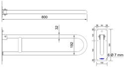 Barra abatible INOX 80 cm brillo sin portarrollos