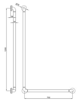 Barra angulo recto aluminio nylon 1200x700