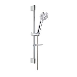 Barra de ducha Polo de metal con teleducha 3 posicones Ø100mm y flexo, cromada