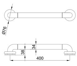 Barra fija 40 cm aluminio nylon
