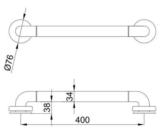 Barra fija 40 cm aluminio nylon