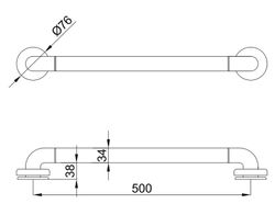 Barra fija 50 cm aluminio nylon