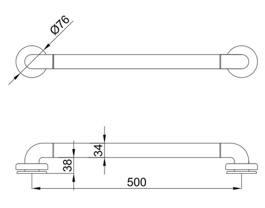 Barra fija 50 cm aluminio nylon