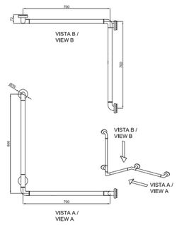 Barra fija ducha aluminio nylon